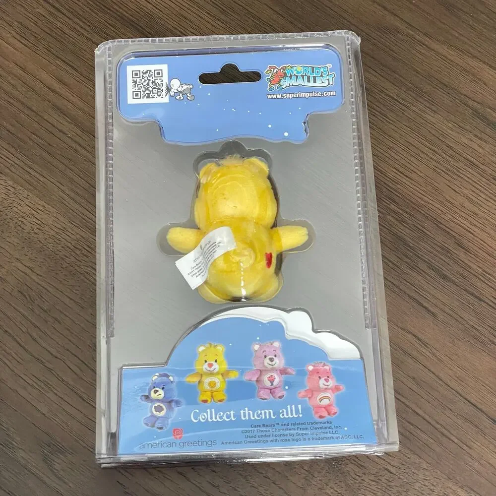 World's Smallest Care Bear Funshine Plush Series 1 New in Package Yellow Toy